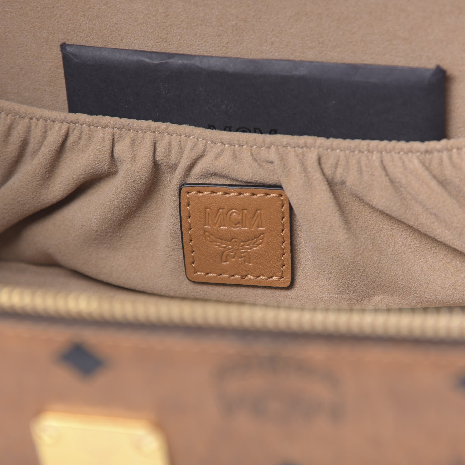 MCM Visetos Vanity Case Cognac 6 of 9