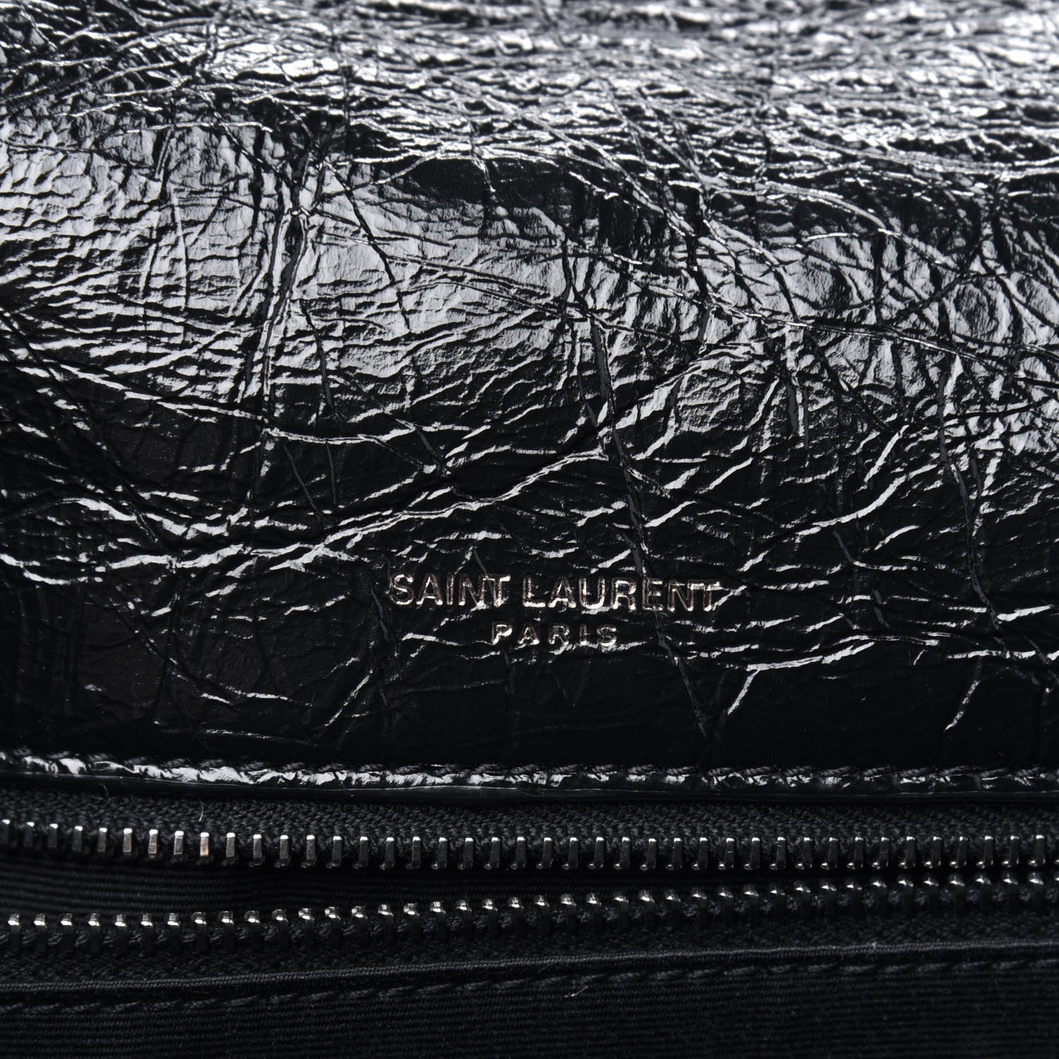 Saint Laurent Crinkled Calfskin Matelasse Monogram Medium Niki Chain Satchel Black 5 of 11
