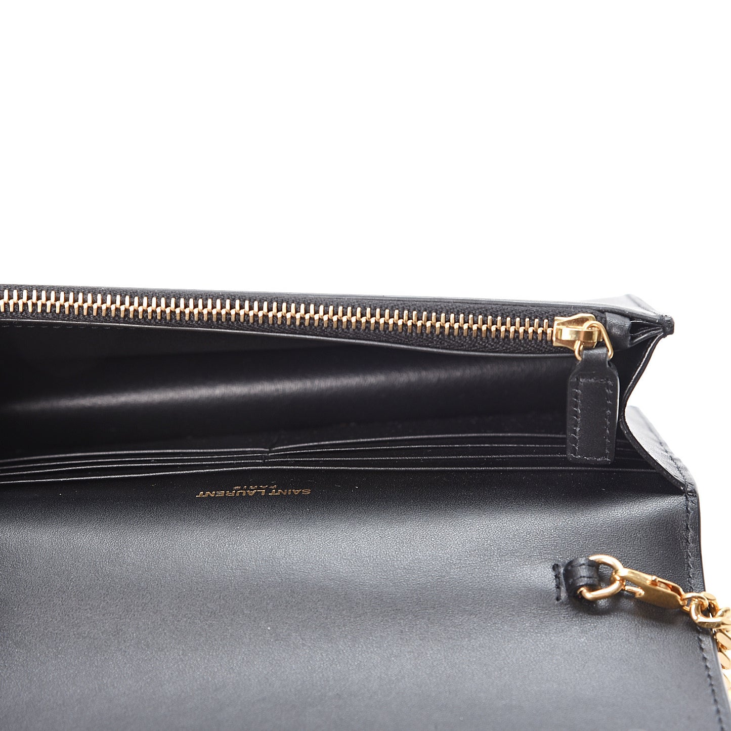 Smooth Calfskin Classic Monogram Kate Tassel Chain Wallet Black