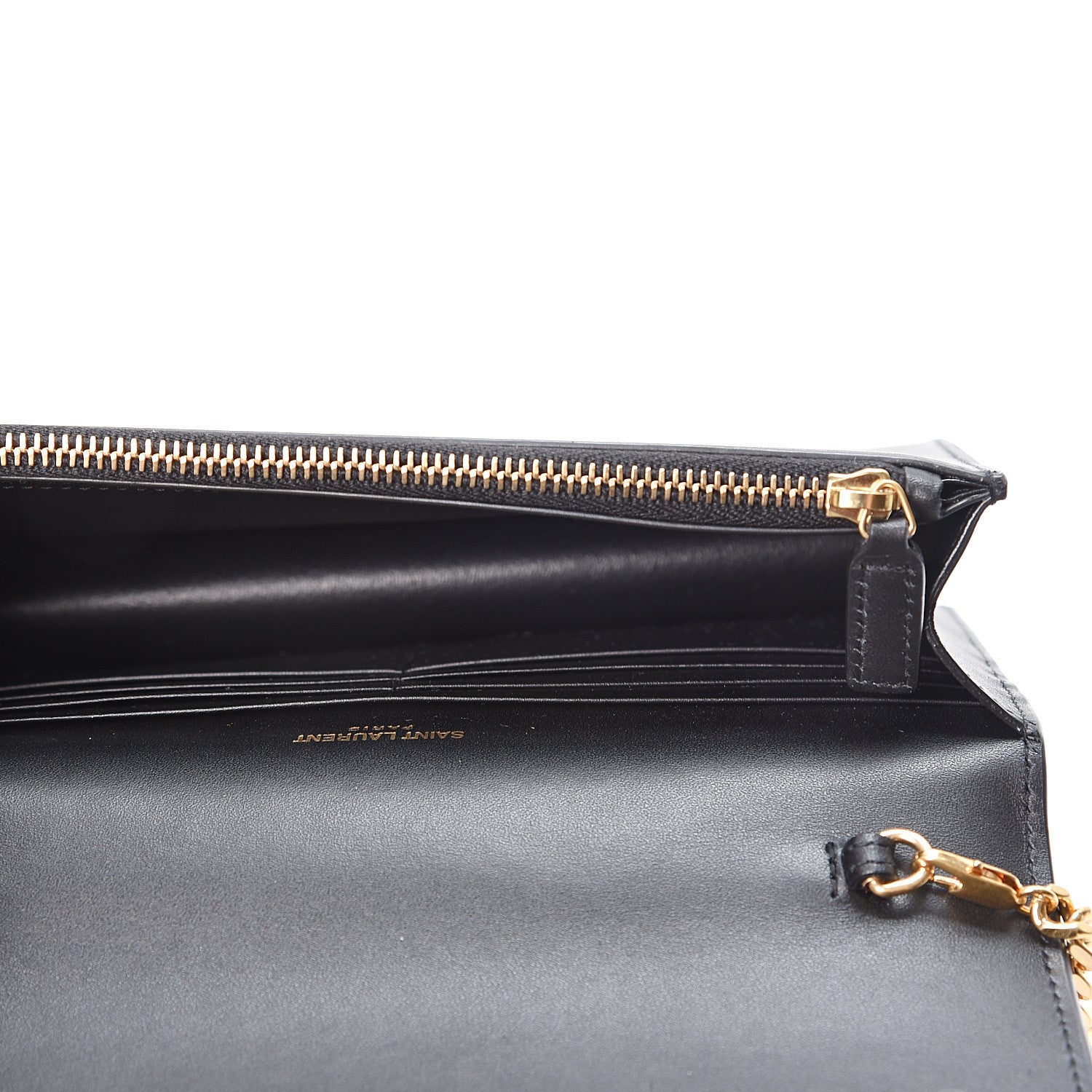 Saint Laurent Smooth Calfskin Classic Monogram Kate Tassel Chain Wallet Black 4 of 9