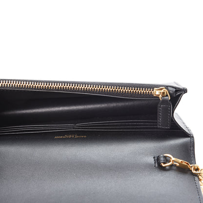 Saint Laurent Smooth Calfskin Classic Monogram Kate Tassel Chain Wallet Black 4 of 9