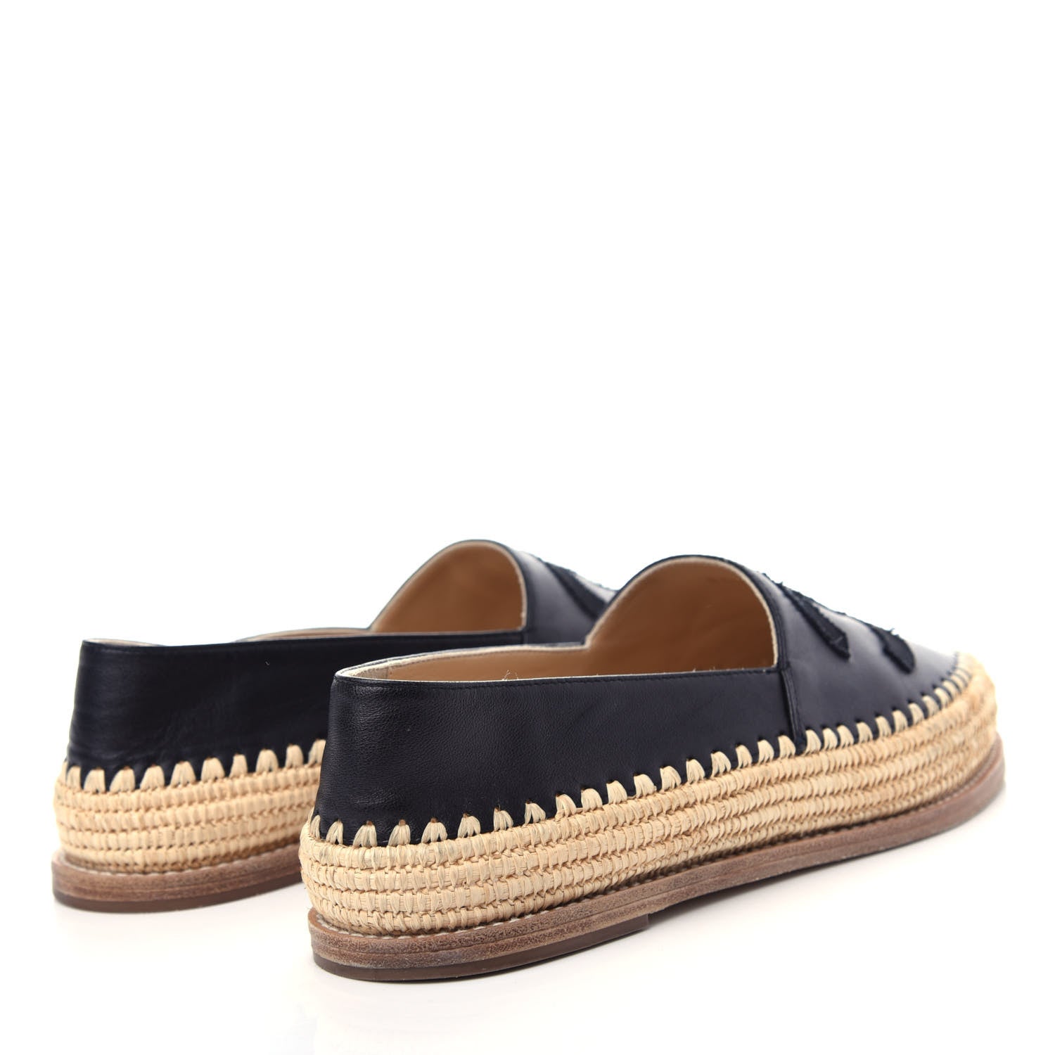 Chanel Lambskin Grosgrain CC Espadrilles 38 Black 4 of 11