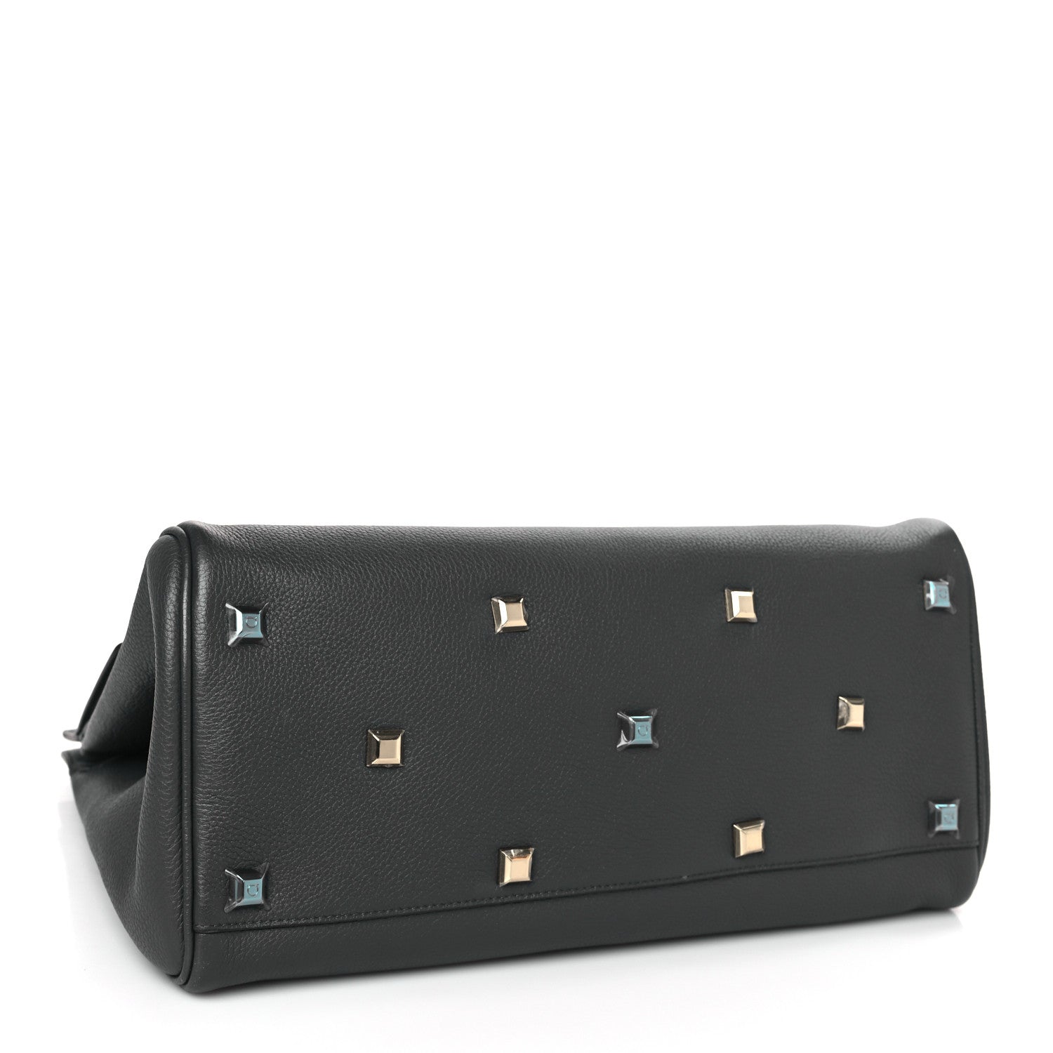 Salvatore Ferragamo Calfskin Studio Bag Dark Grey 5 of 9