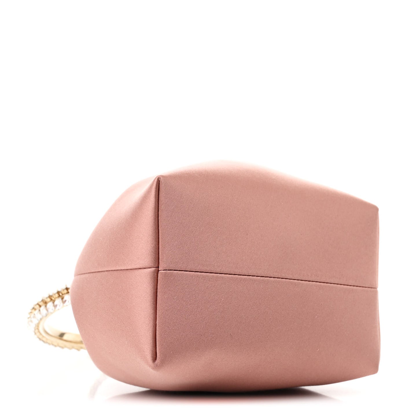 Satin Crystal Embellished Top Handle Bon Bon Bag Blush