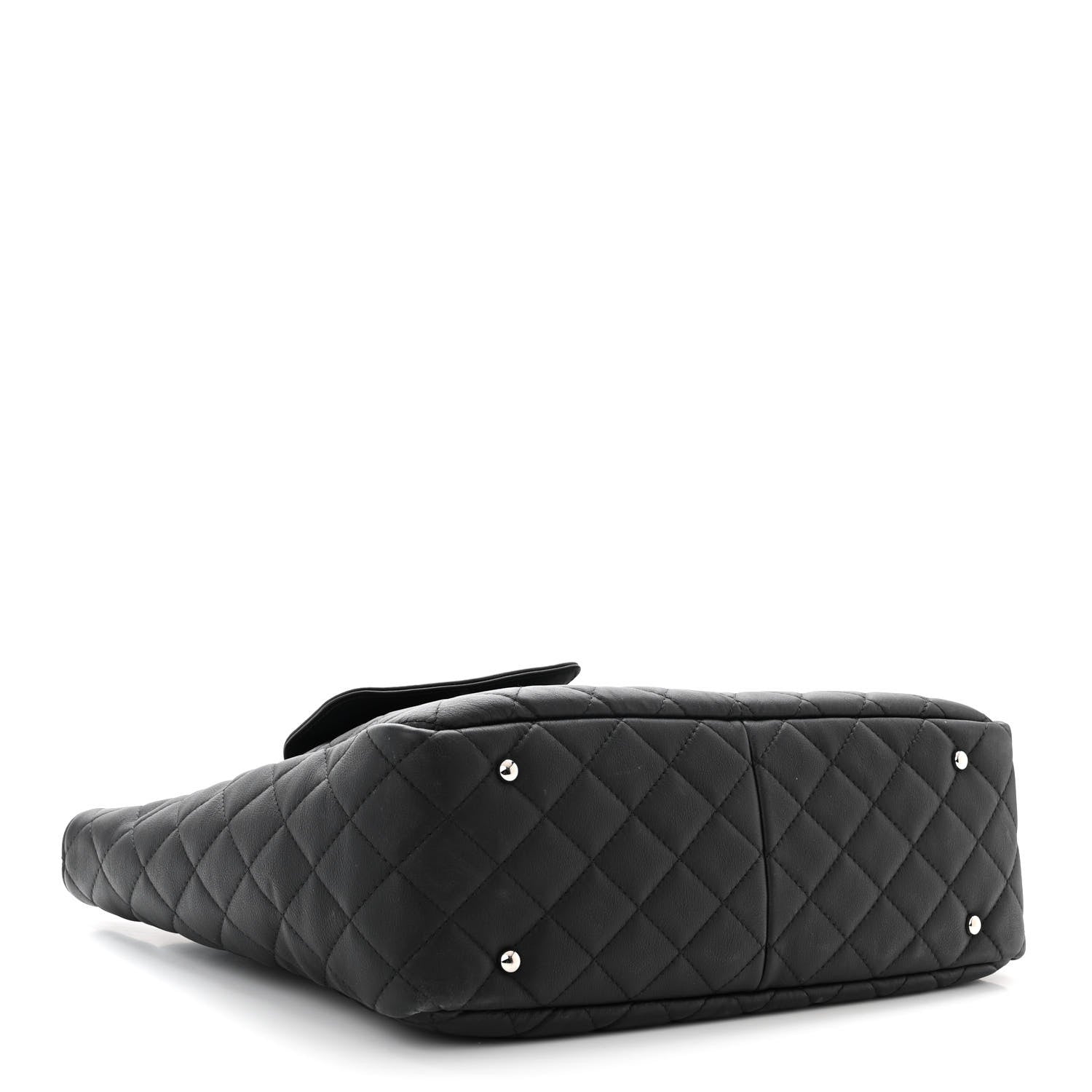 Chanel Calfskin Quilted Ultra Pocket Shopping Tote Black 4 of 10