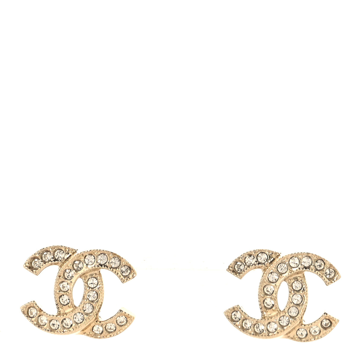 Chanel Crystal Mini Timeless CC Earrings Gold 1 of 5