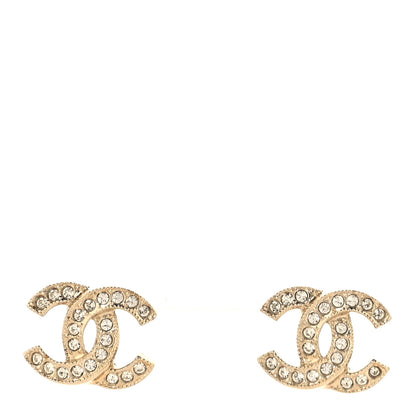Chanel Crystal Mini Timeless CC Earrings Gold 1 of 5