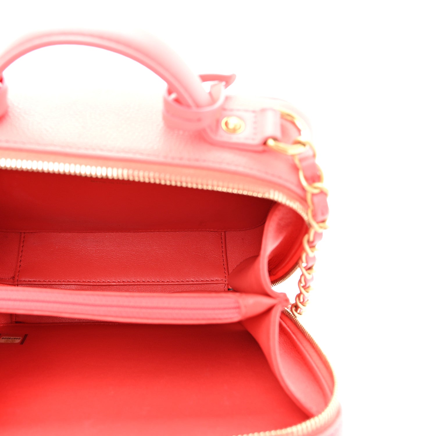 Chanel Caviar Quilted Medium CC Filigree Vanity Case Coral 5 of 10