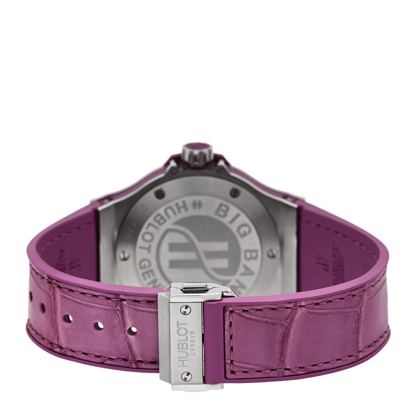 Stainless Steel Alligator Amethyst Mother of Pearl 38mm Big Bang Tutti Fruitti Quartz Watch 361.SV.6010.LR.1905