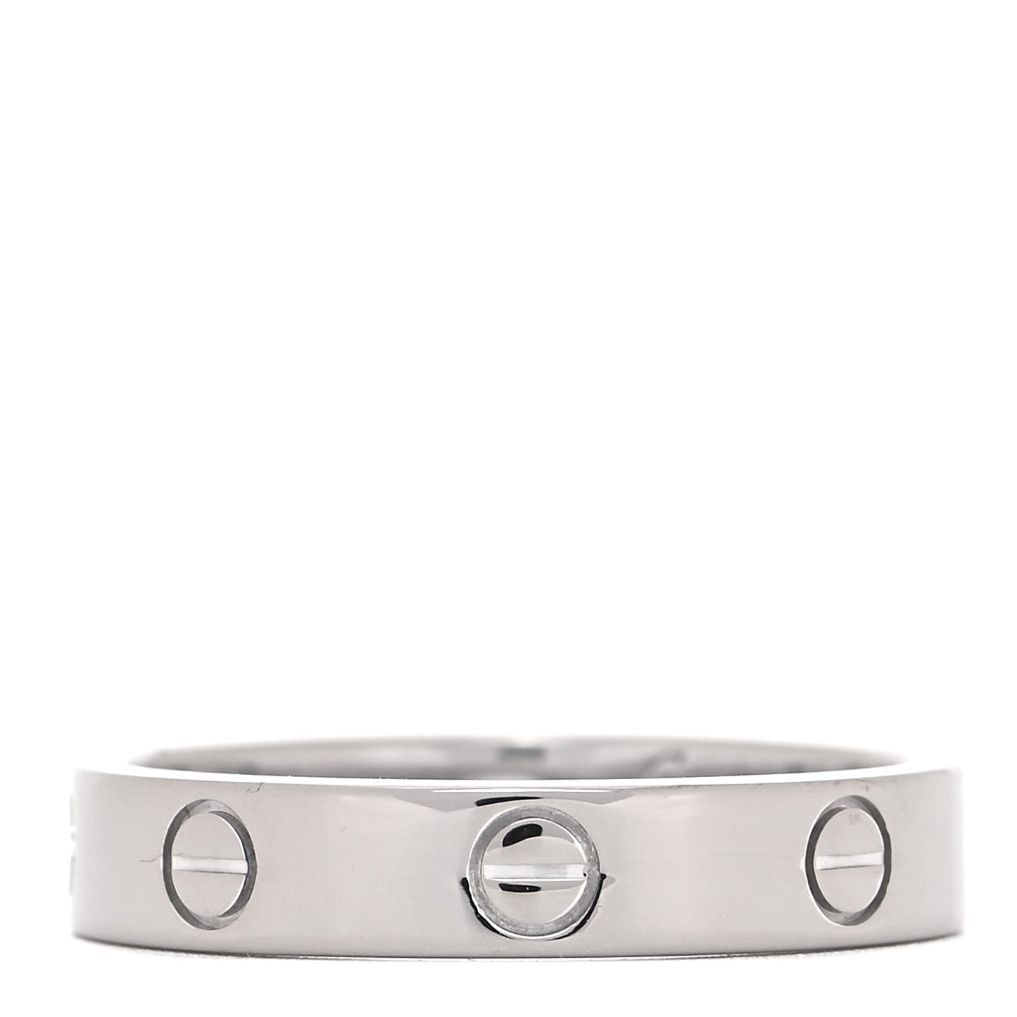 18K White Gold Diamond 4mm LOVE Wedding Band Ring 55 7.25