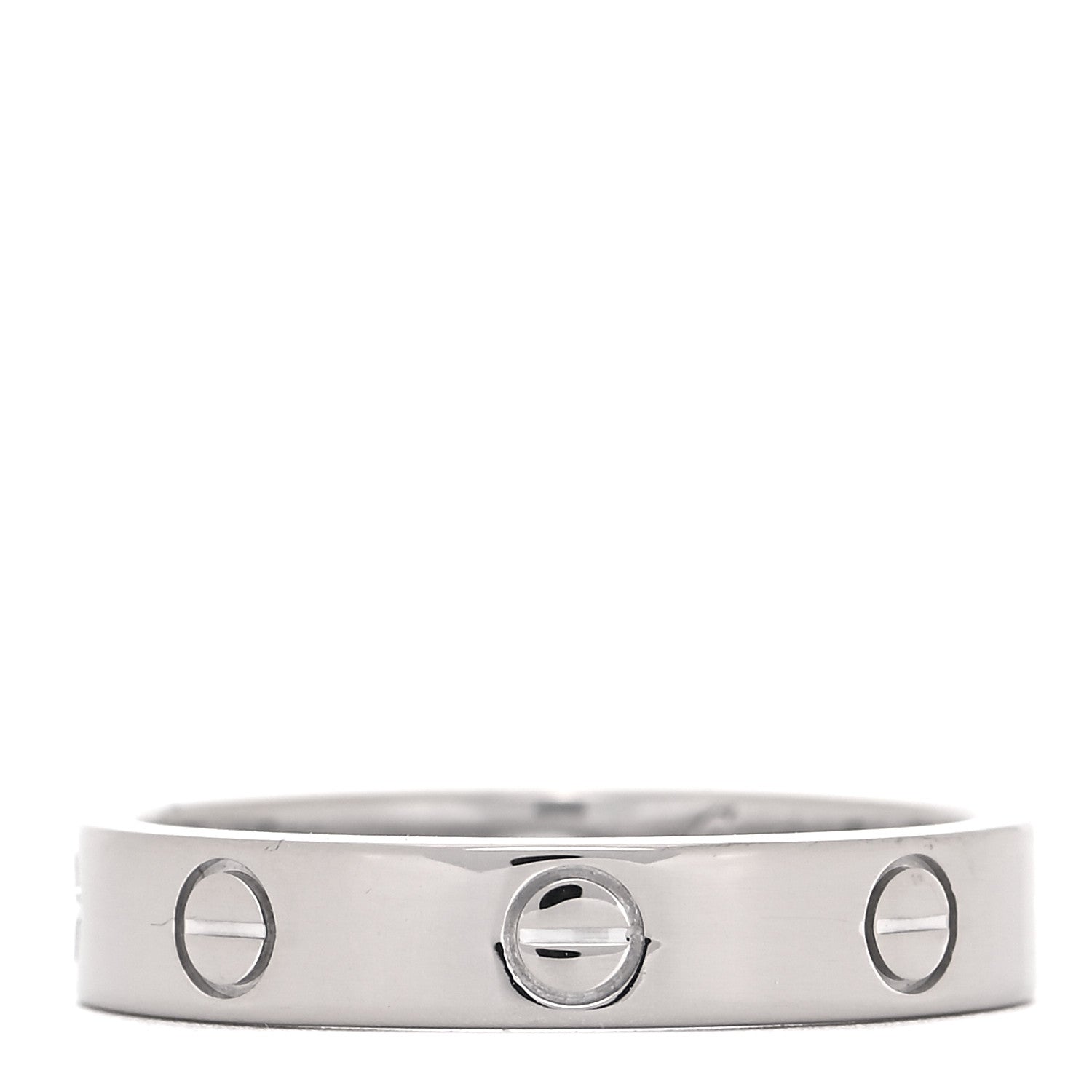 Cartier 18K White Gold Diamond 4mm LOVE Wedding Band Ring 55 7.25 3 of 4