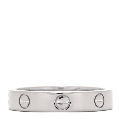 Cartier 18K White Gold Diamond 4mm LOVE Wedding Band Ring 55 7.25 3 of 4