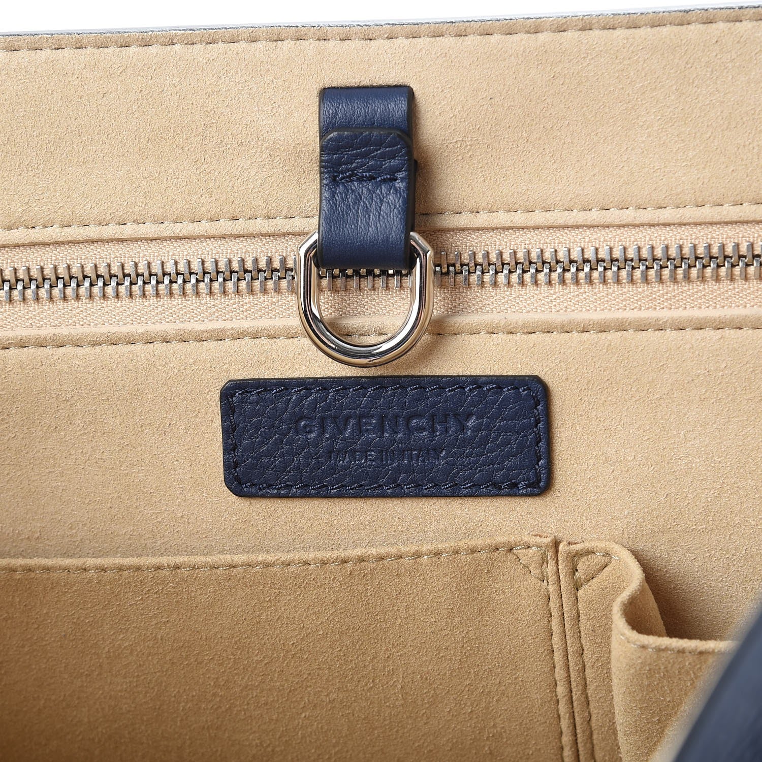 Givenchy Grained Calfskin Medium Shark Lock Satchel Navy 7 of 10