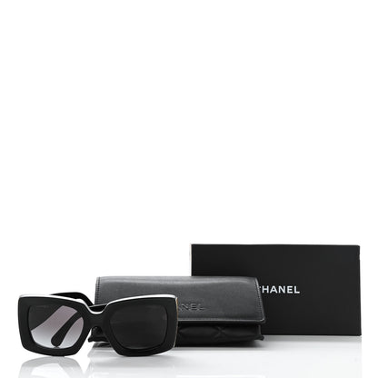 Chanel Acetate Rectangle Sunglasses 5435 Black 8 of 8