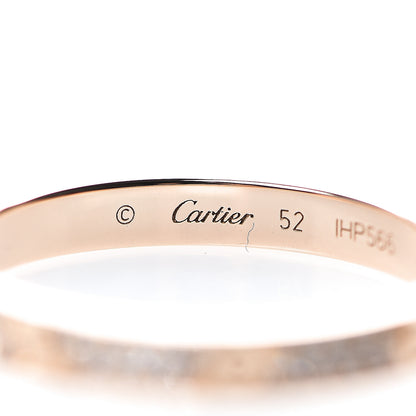 Cartier 18K Pink Gold Diamond 2.6mm LOVE Paved Band Ring 52 6 3 of 5