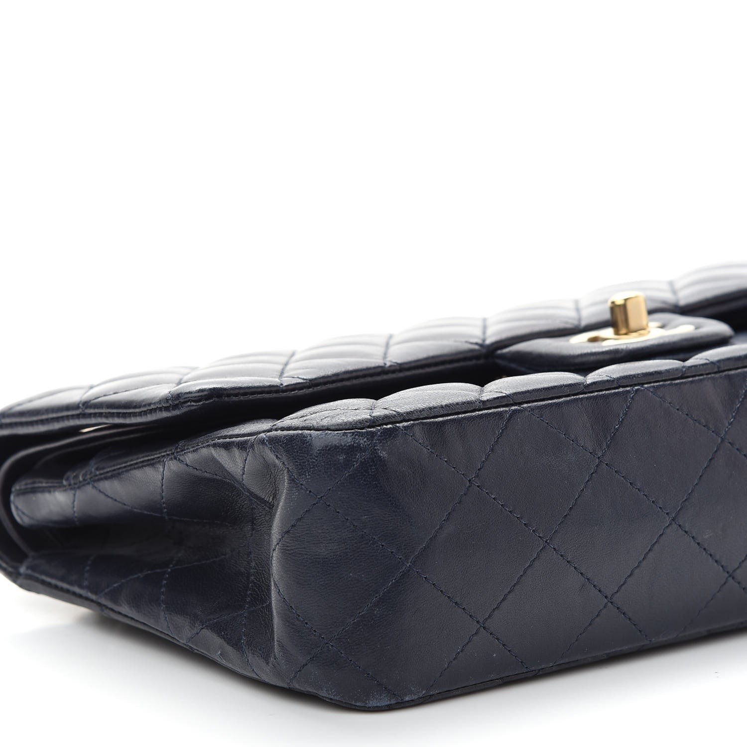Chanel Lambskin Quilted Medium Double Flap Navy 8 of 10
