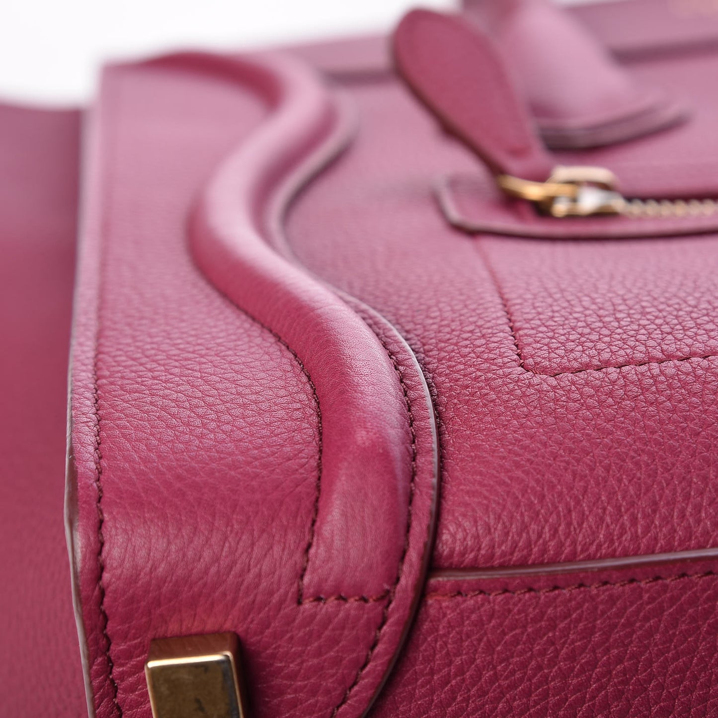 Baby Drummed Calfskin Micro Luggage Plum