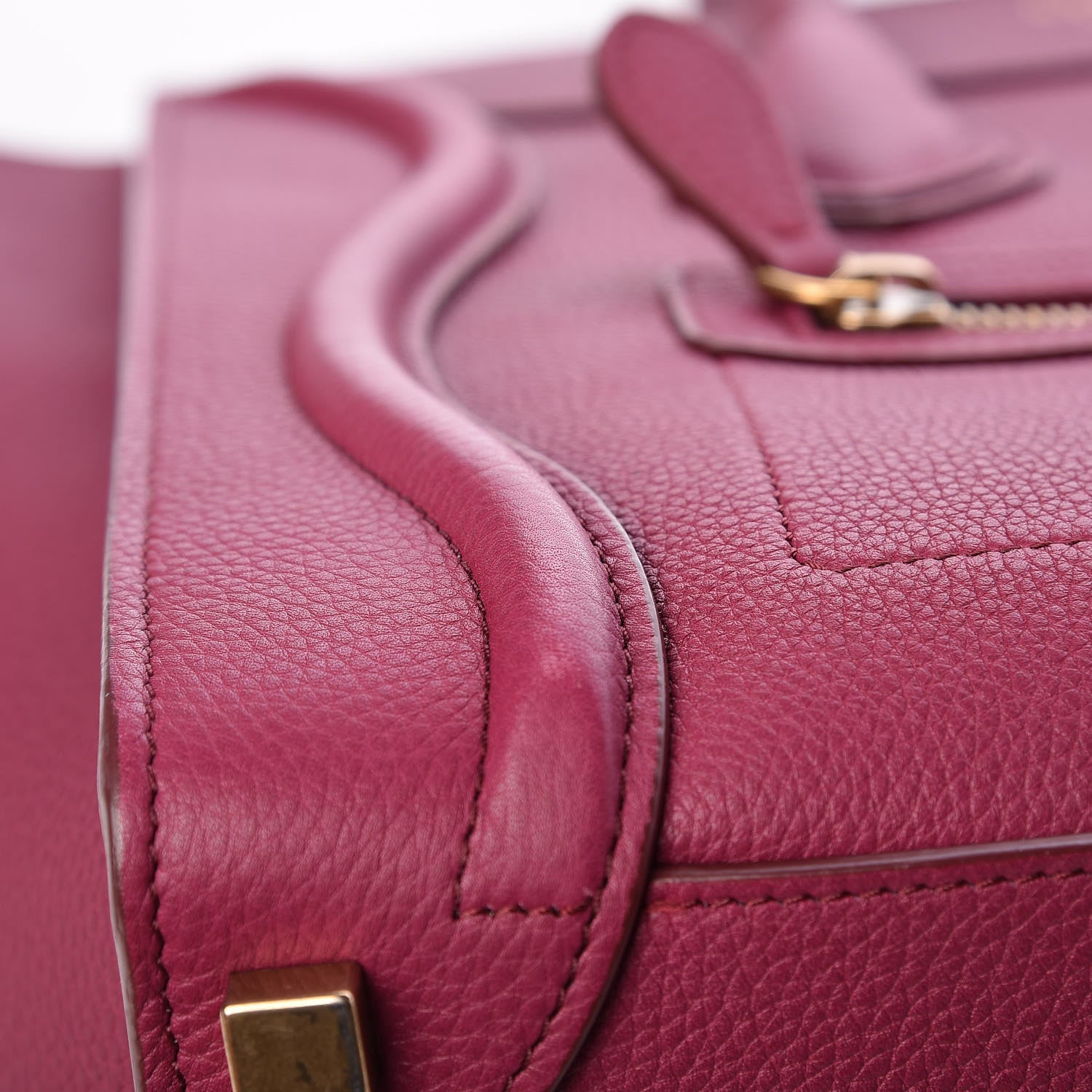 Celine Baby Drummed Calfskin Micro Luggage Plum 10 of 15