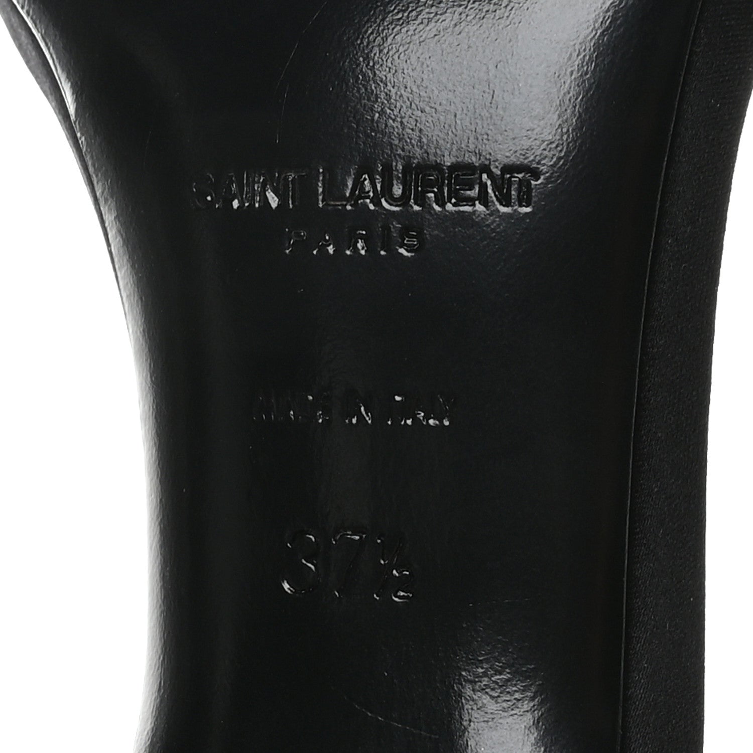 Saint Laurent Crepe Satin Crystal Satine 110 Sandals 37.5 Black 7 of 8
