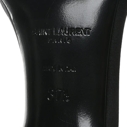 Saint Laurent Crepe Satin Crystal Satine 110 Sandals 37.5 Black 7 of 8
