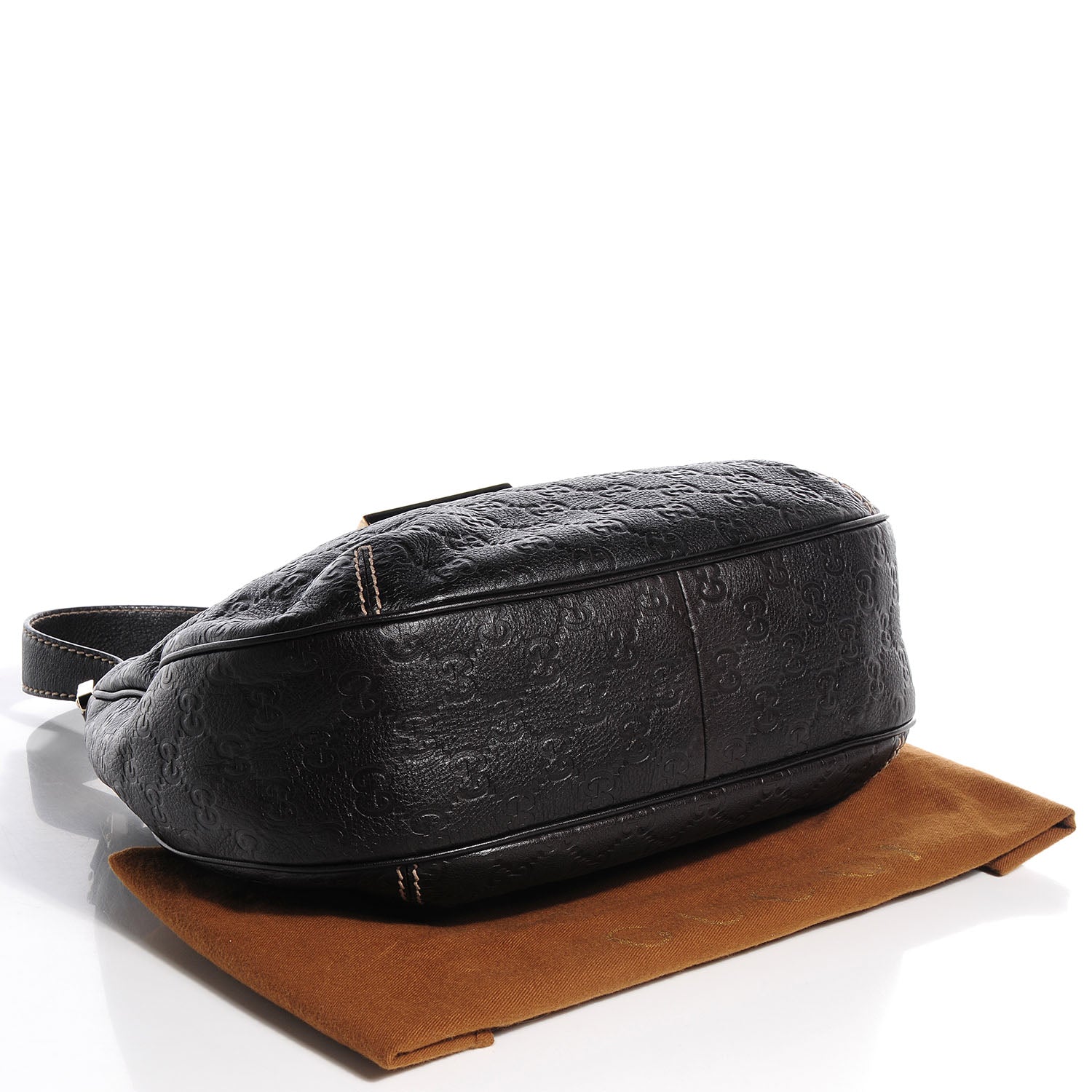 Gucci Guccissima Medium New Ladies Web Hobo Dark Brown 4 of 7