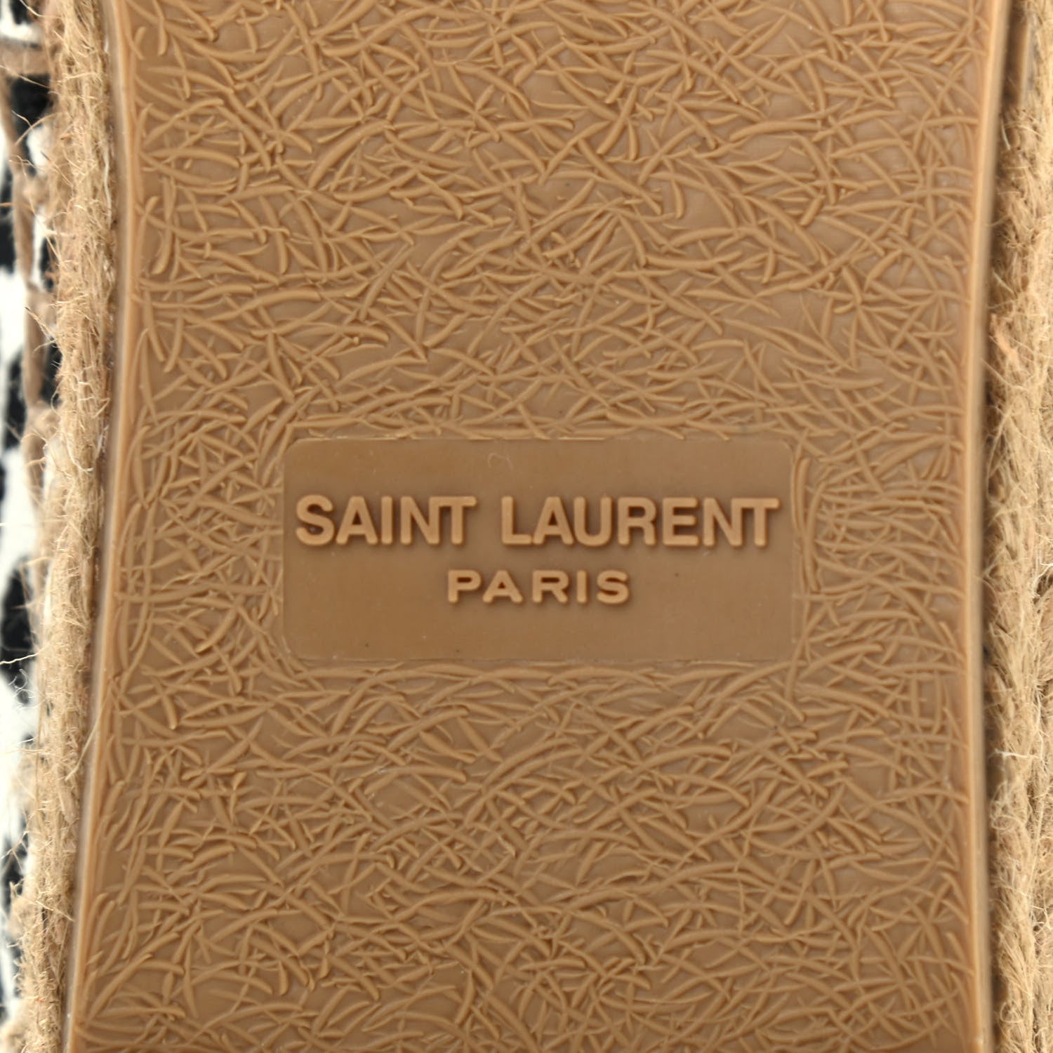 Saint Laurent Canvas Leopard Print Espadrilles 37.5 Latte Black 6 of 10