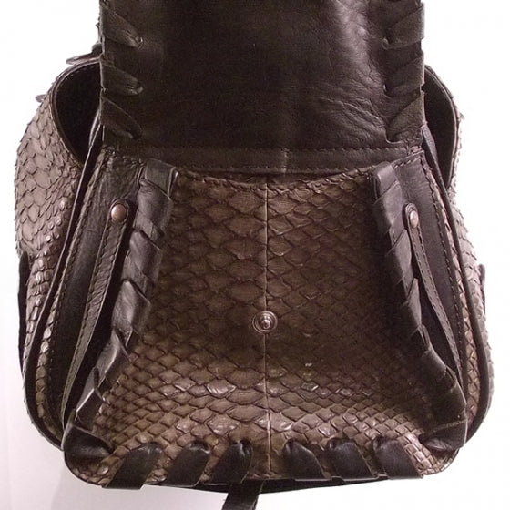 Python Silverado Shoulder Bag Dark Brown
