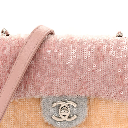 Chanel Sequin Mini Waterfall Flap Pink Blue Yellow 7 of 10