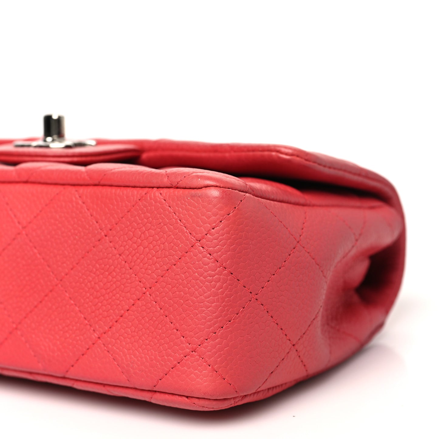 Caviar Quilted Mini Rectangular Flap Dark Pink