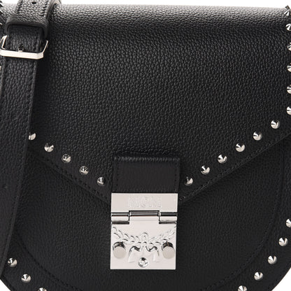 MCM Grained Calfskin Small Patricia Studded Crossbody Bag Black 10 of 10