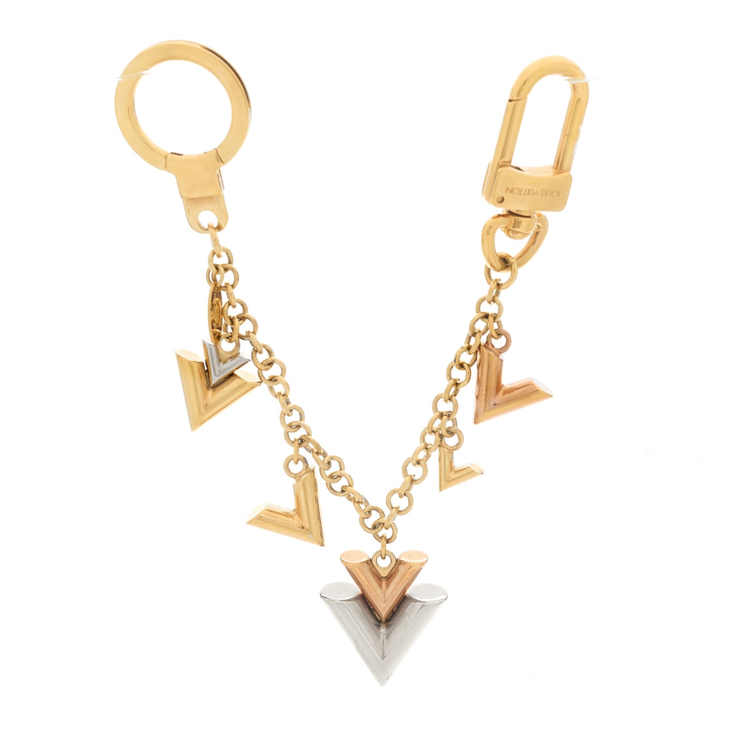 Jingle V Chain Bag Charm Gold