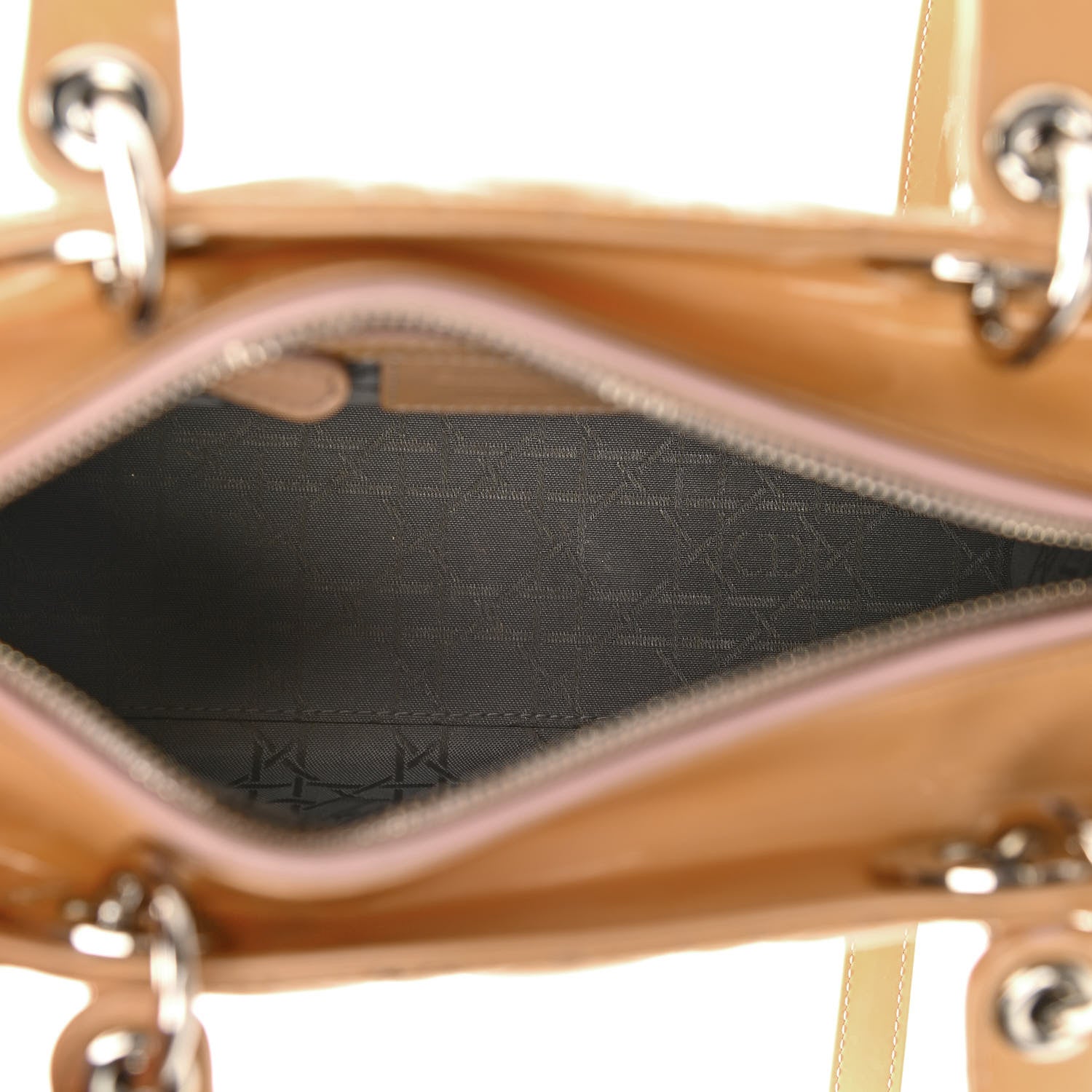 Christian Dior Patent Cannage Medium Lady Dior Beige 5 of 13