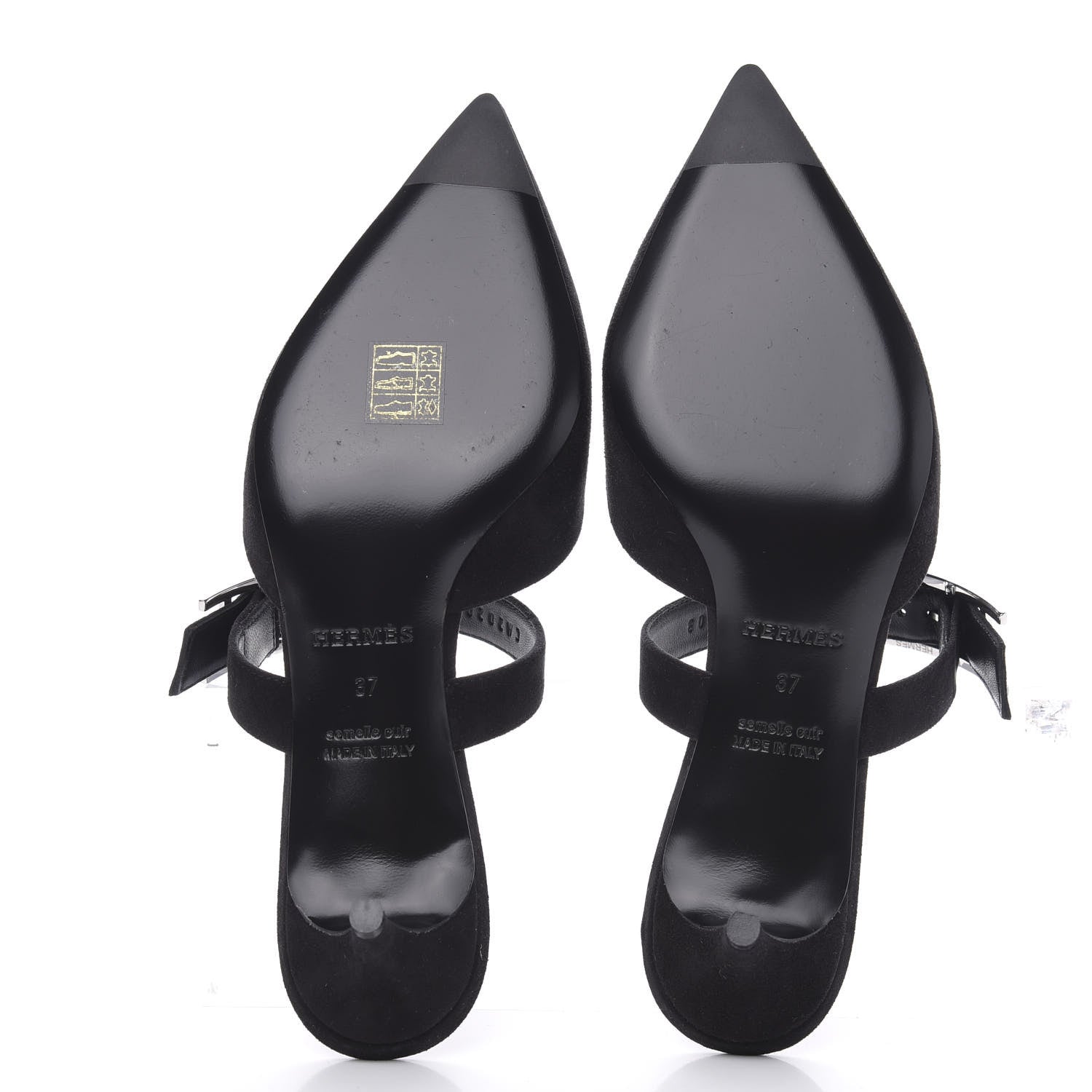 Hermes Suede Goatskin Blink Mule 37 Black 5 of 9