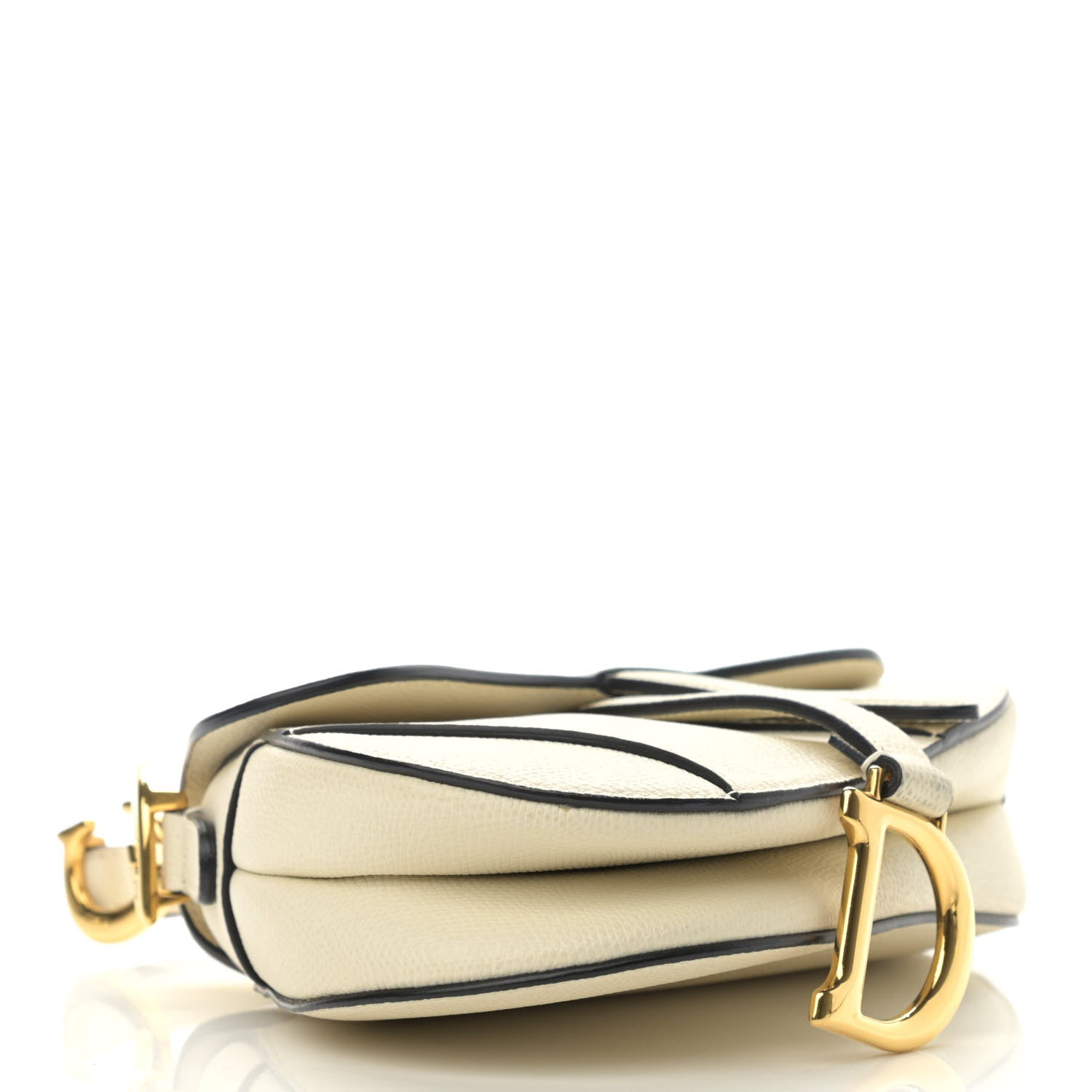 Christian Dior Grained Calfskin Mini Saddle Bag White 4 of 12