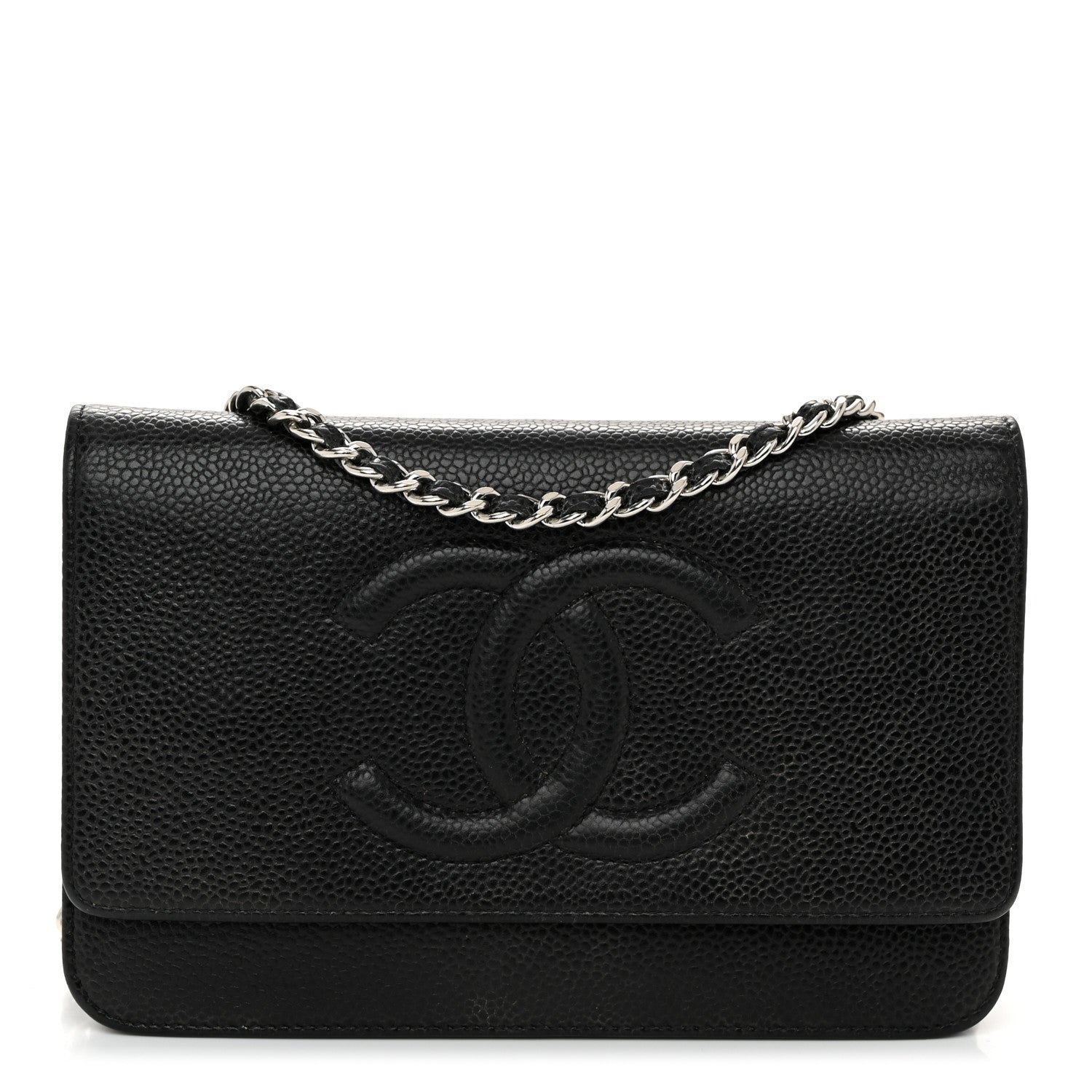 Chanel Caviar Timeless CC Wallet On Chain WOC Black 1 of 12