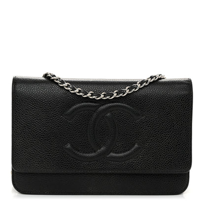 Chanel Caviar Timeless CC Wallet On Chain WOC Black 1 of 12