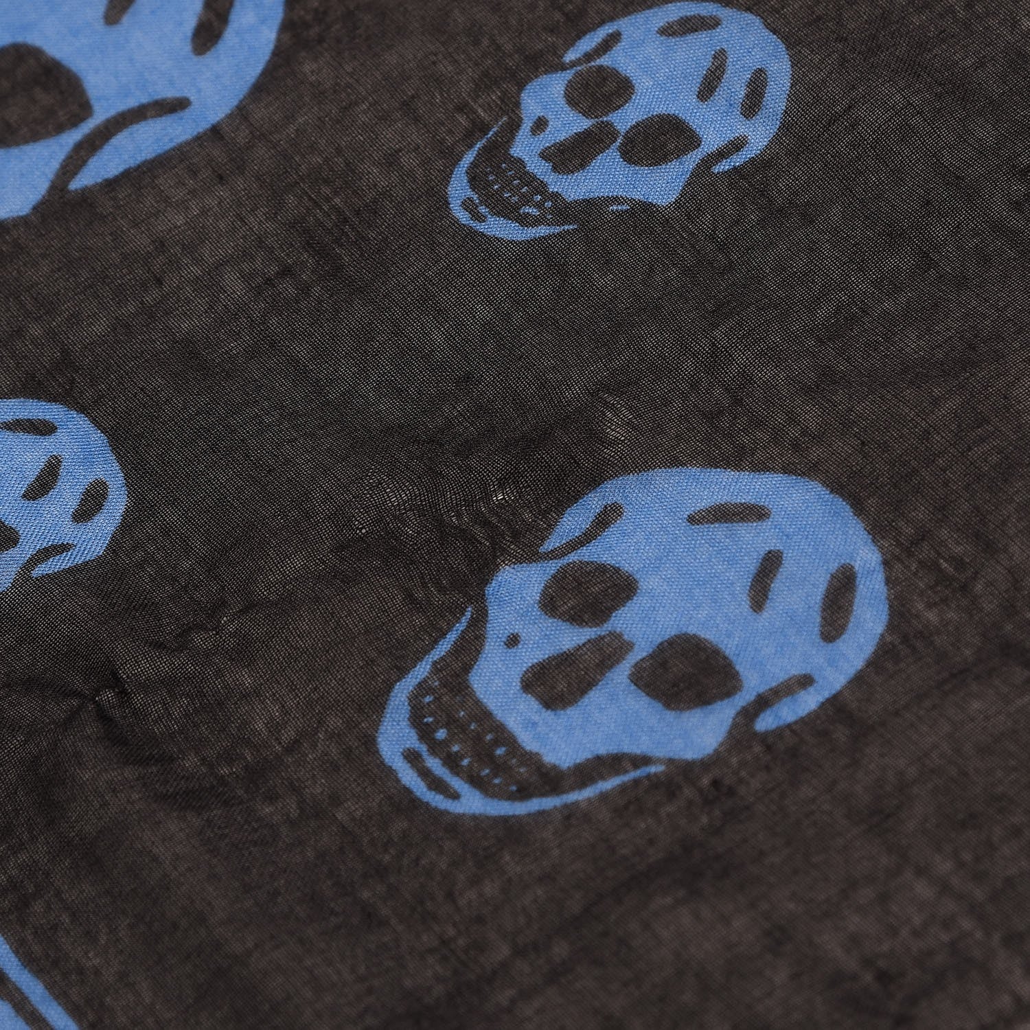 Alexander McQueen Modal Cashmere Skull Scarf Navy Royal Blue 4 of 7