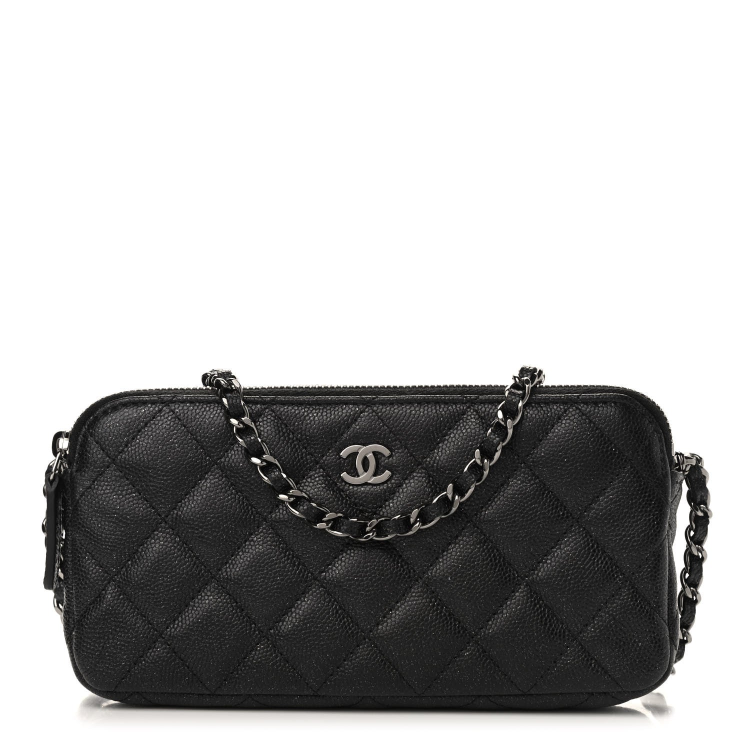 Chanel Iridescent Caviar Quilted Small Clutch With Chain Black 1 of 9