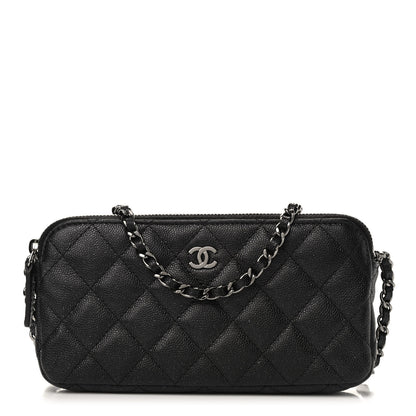 Chanel Iridescent Caviar Quilted Small Clutch With Chain Black 1 of 9