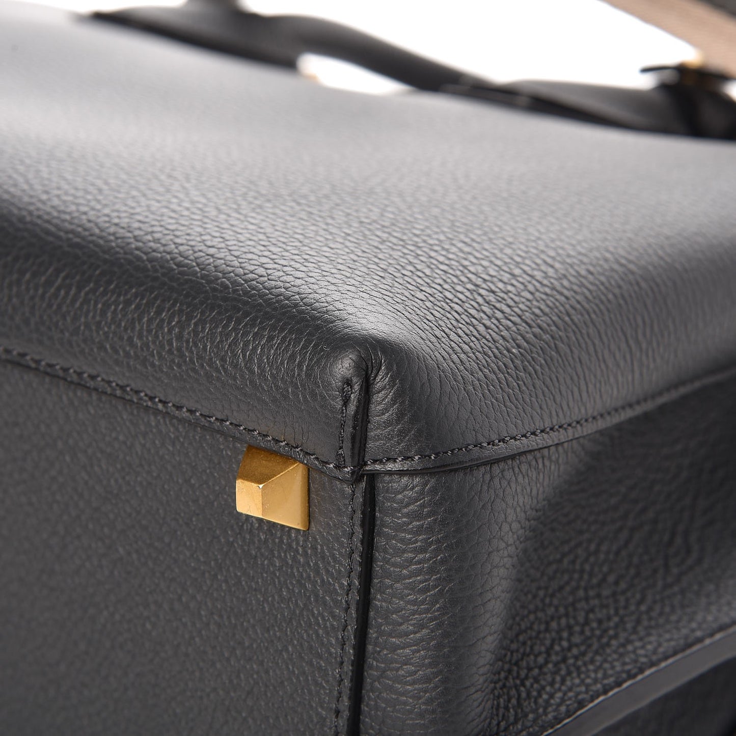 Grained Calfskin Medium Milla Tote Phantom Grey