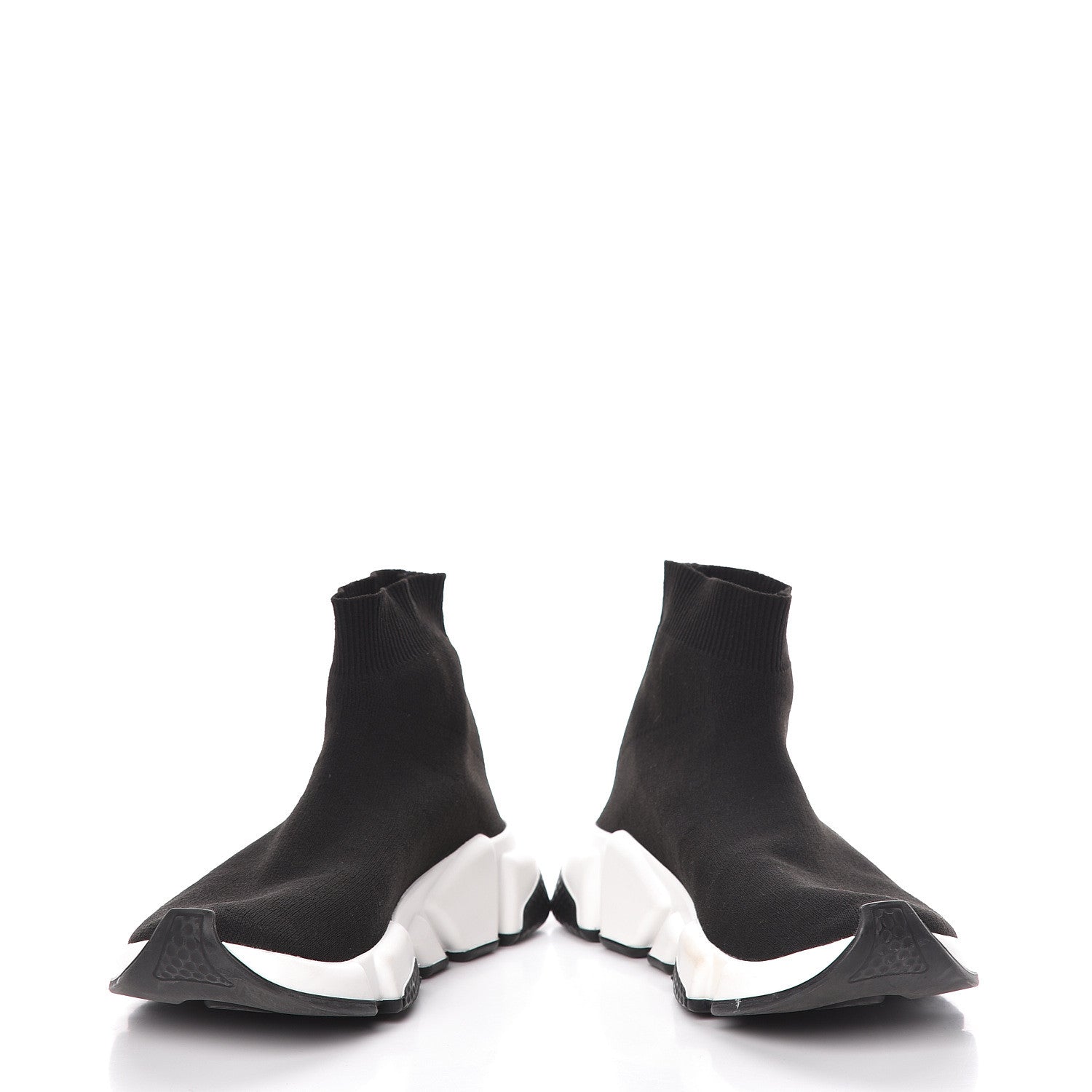 Balenciaga Neoprene Knit Womens Speed Sneakers 38 Black White 5 of 11