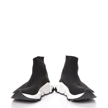 Balenciaga Neoprene Knit Womens Speed Sneakers 38 Black White 5 of 11