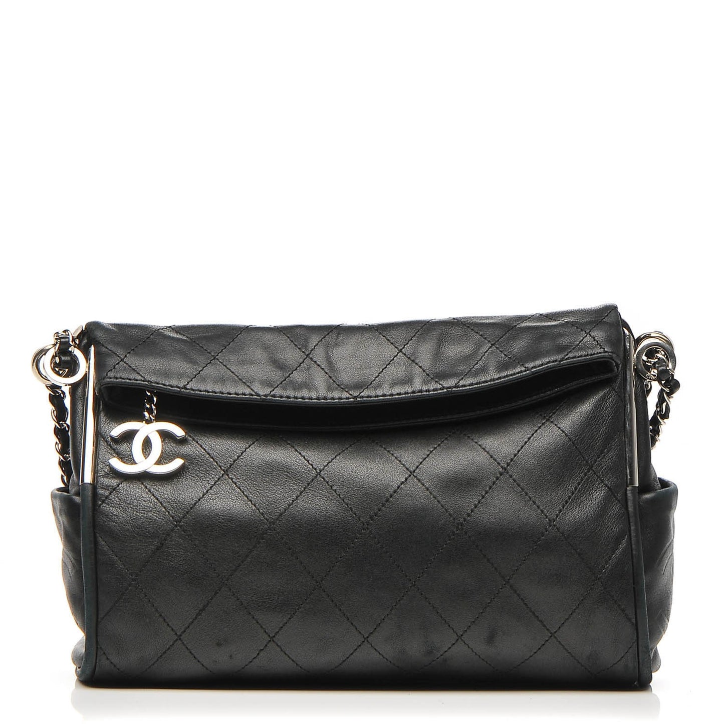 Lambskin Stitched Medium Ultimate Soft Tote Black