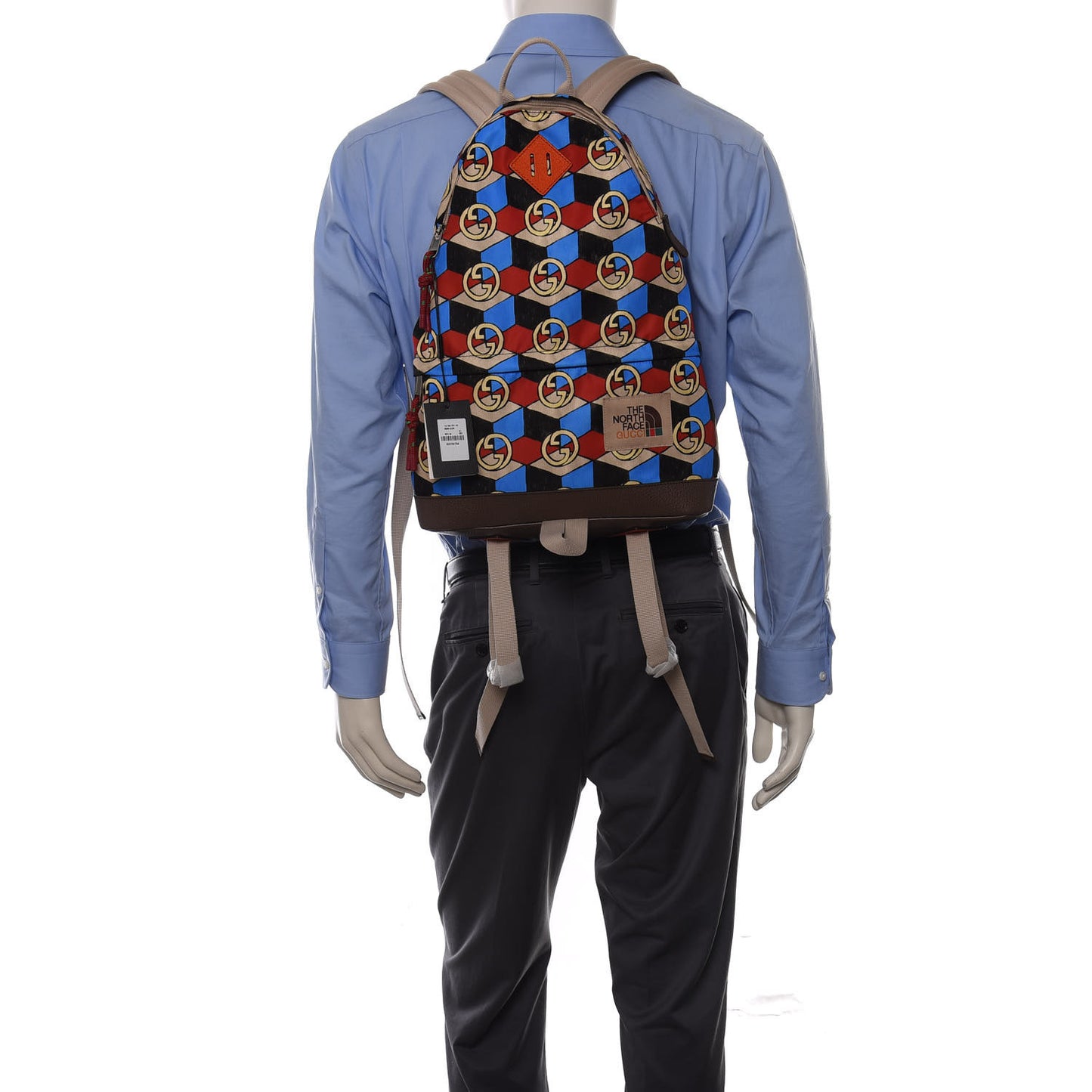 X THE NORTH FACE Econyl Nylon Geometric Interlocking G Print Medium Backpack Multicolor