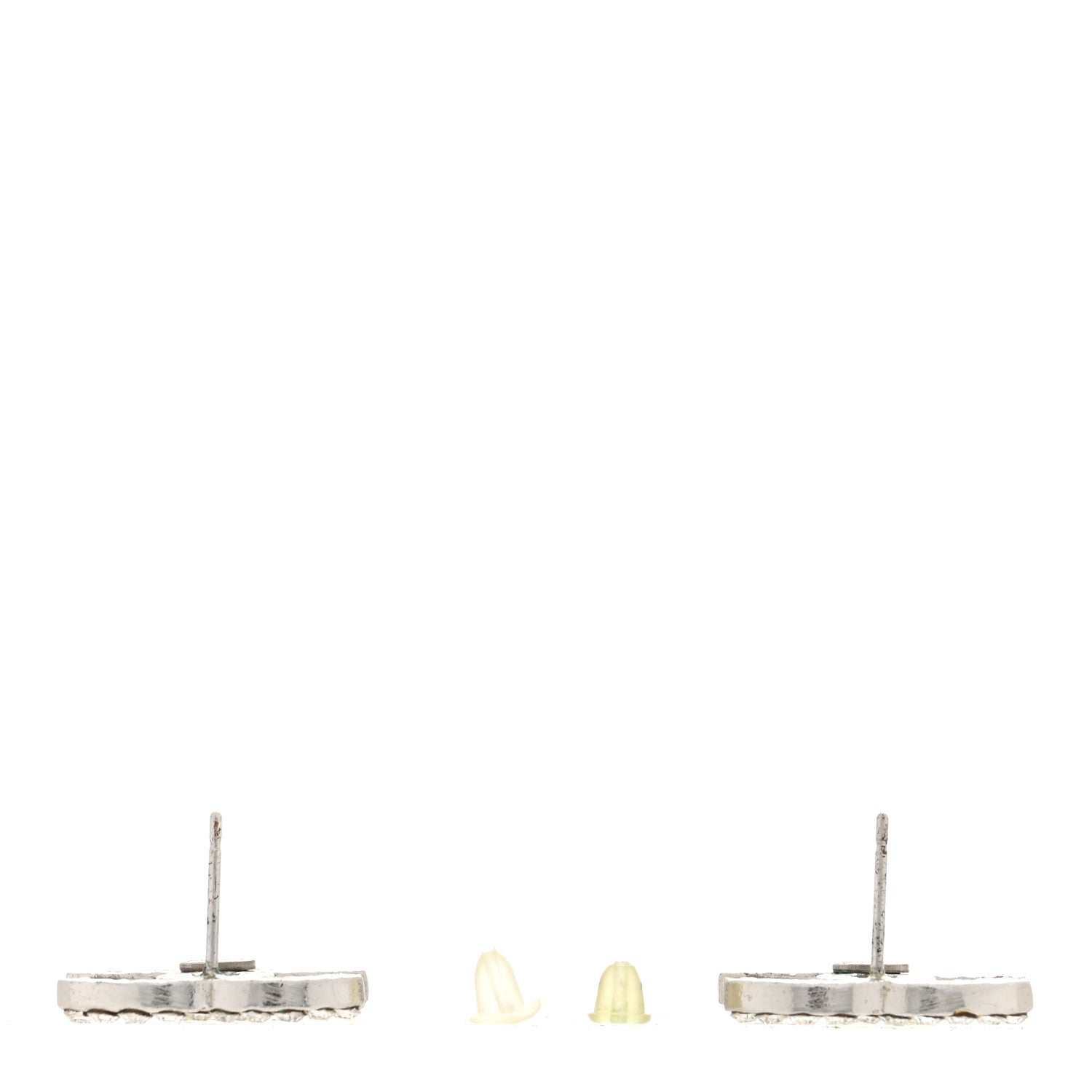 Chanel Crystal CC Earrings Silver 3 of 4