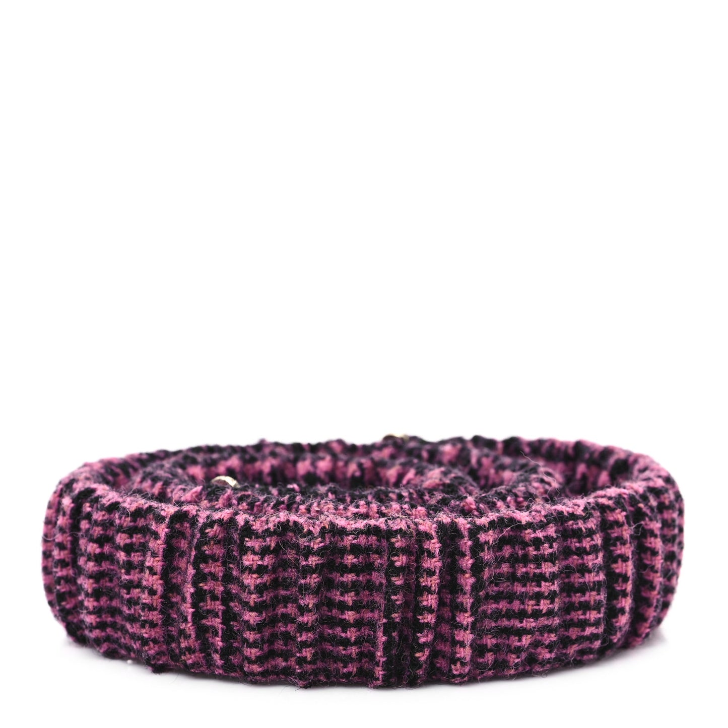 Tweed Calfskin CC Heart Belt 85 34 Black Pink