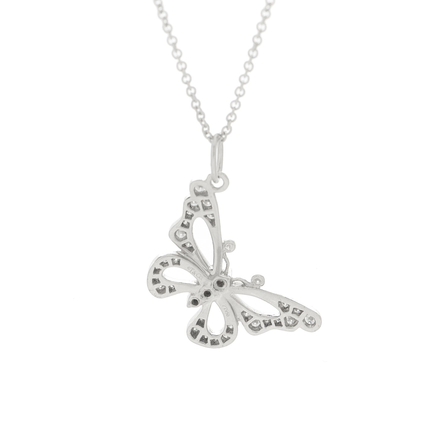 Platinum Diamond Enchant Butterfly Necklace