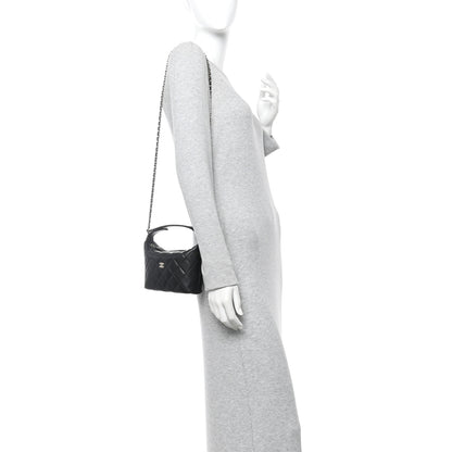 Chanel Caviar Quilted Hobo Clutch With Chain  Black 2 of 10