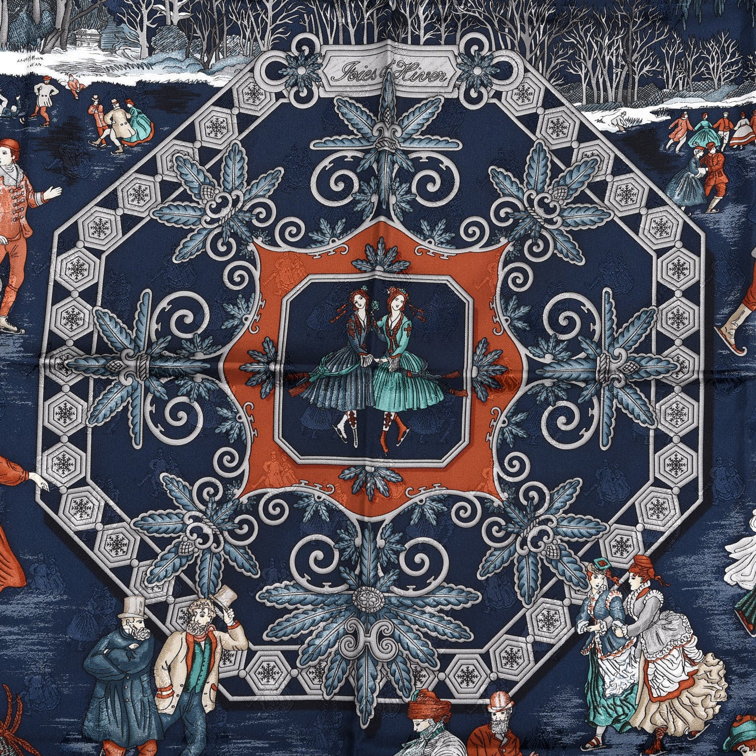 Hermes Silk Joies d'Hiver Scarf 90 2 of 3