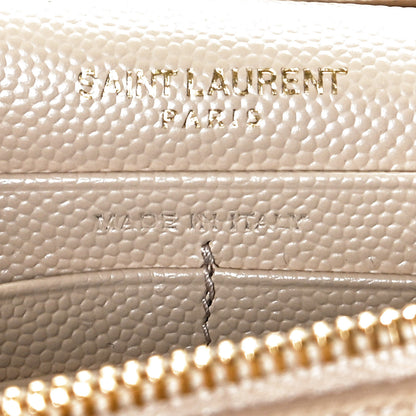 Saint Laurent Grain De Poudre Matelasse Chevron Monogram Chain Wallet Nude Powder 7 of 11